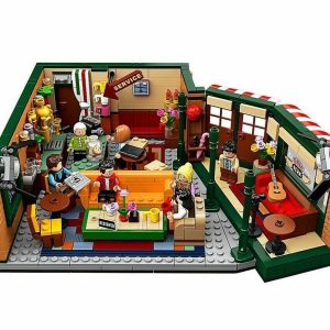 Vibrant LEGO café scene featuring lively mini-figures, colorful decor, and a cozy community atmosphere.