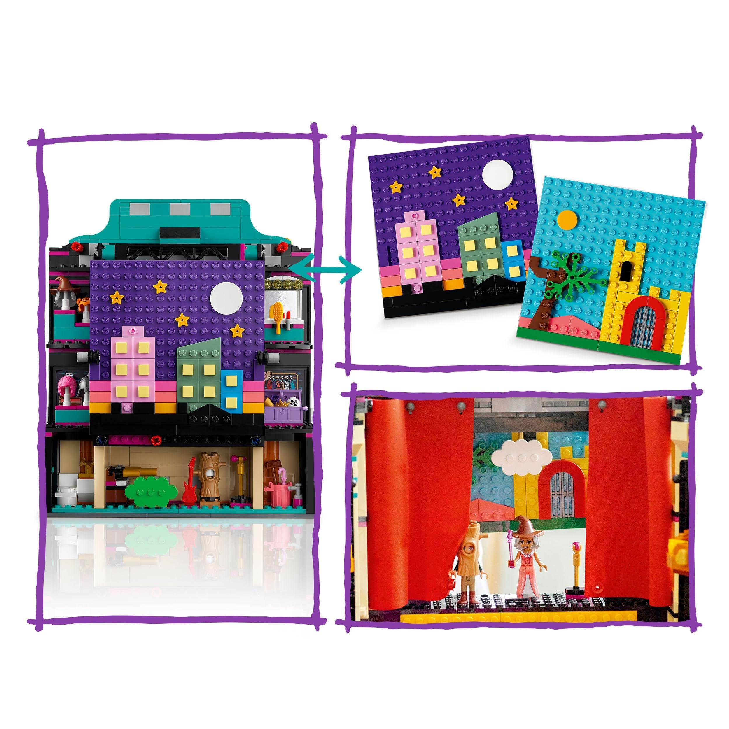 Vibrant dollhouse made from colorful blocks, inspiring imaginative play with versatile designs and playful decor.