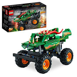 LEGO Technic Dragon Monster Truck set features vibrant design and off-road adventure capabilities.
