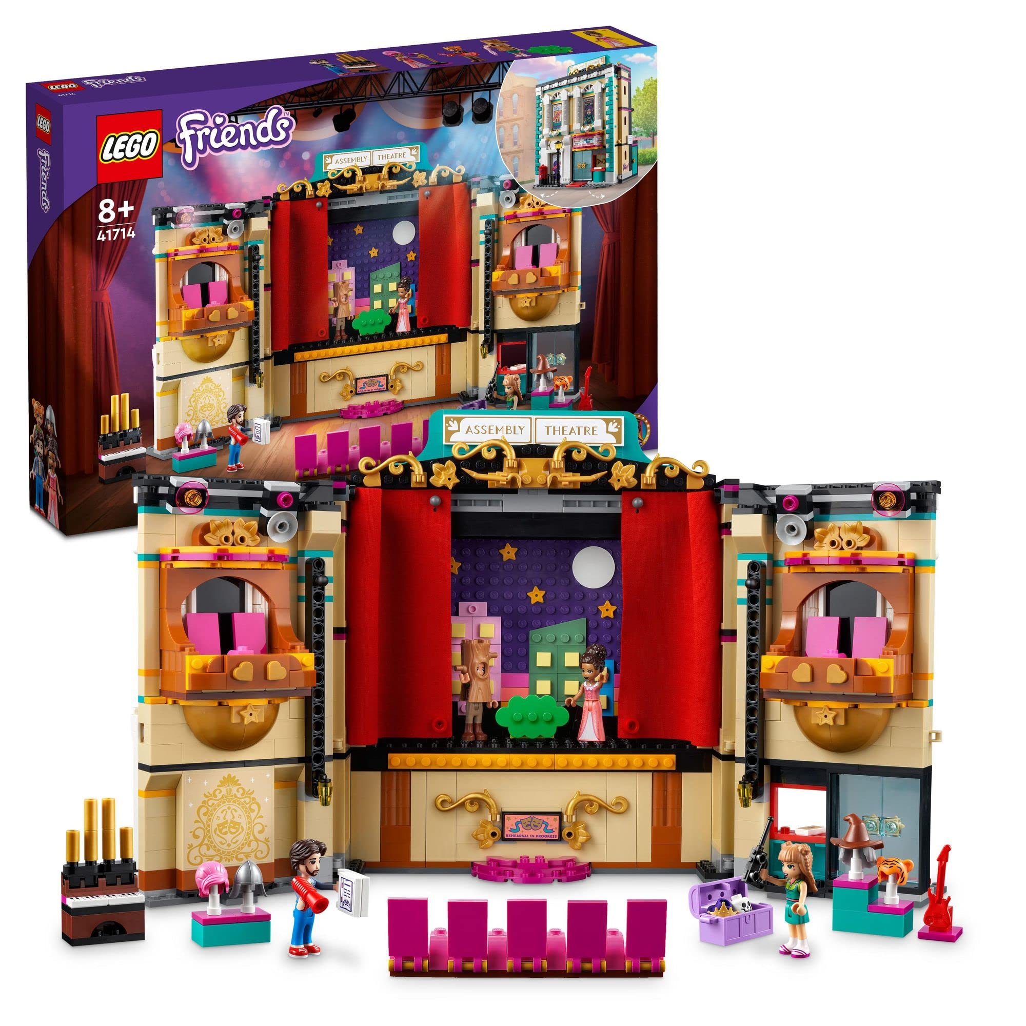 Colorful LEGO Friends stage set encourages imaginative role play and creative storytelling for children.