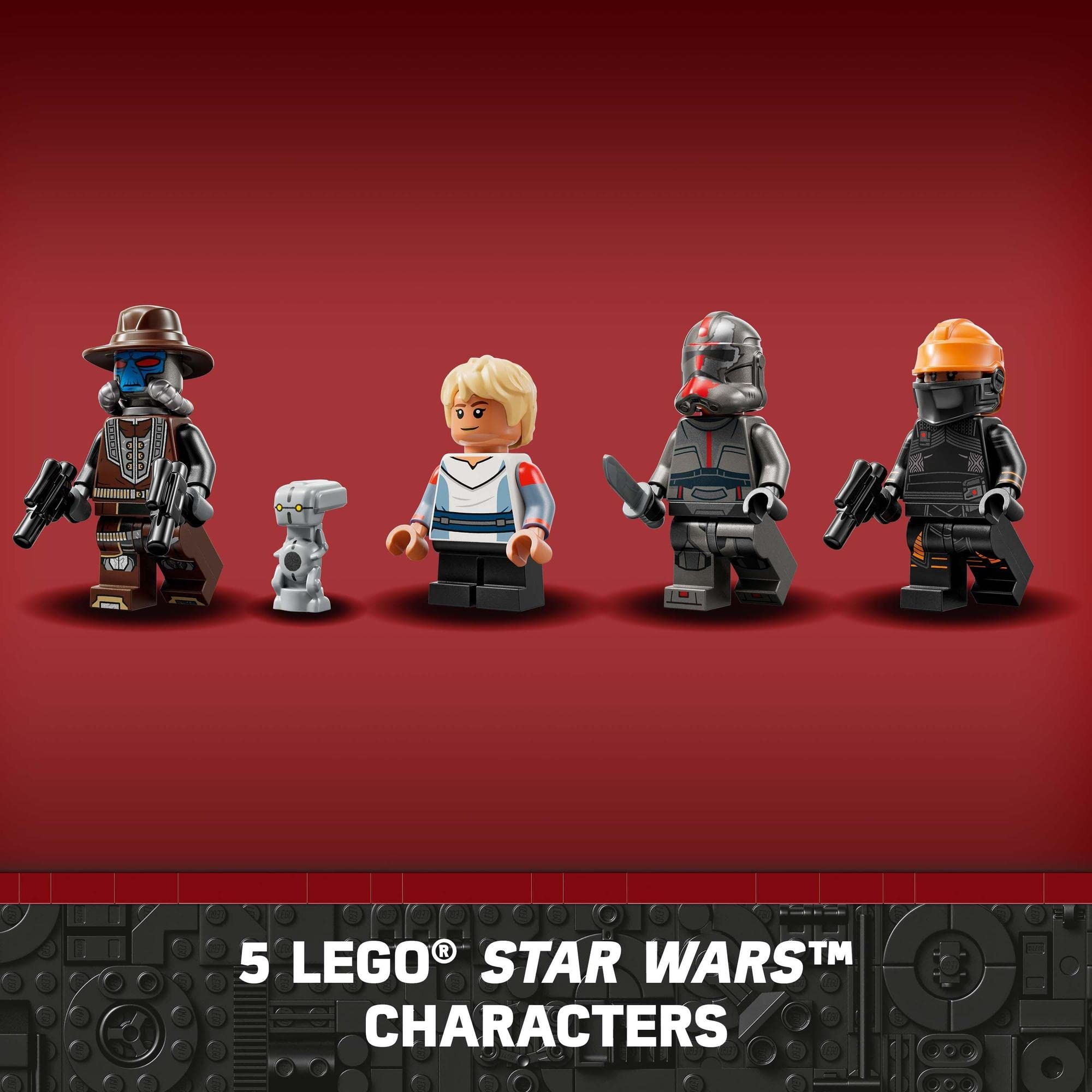 Colorful LEGO Star Wars characters highlight adventure and diversity against a vibrant red background.