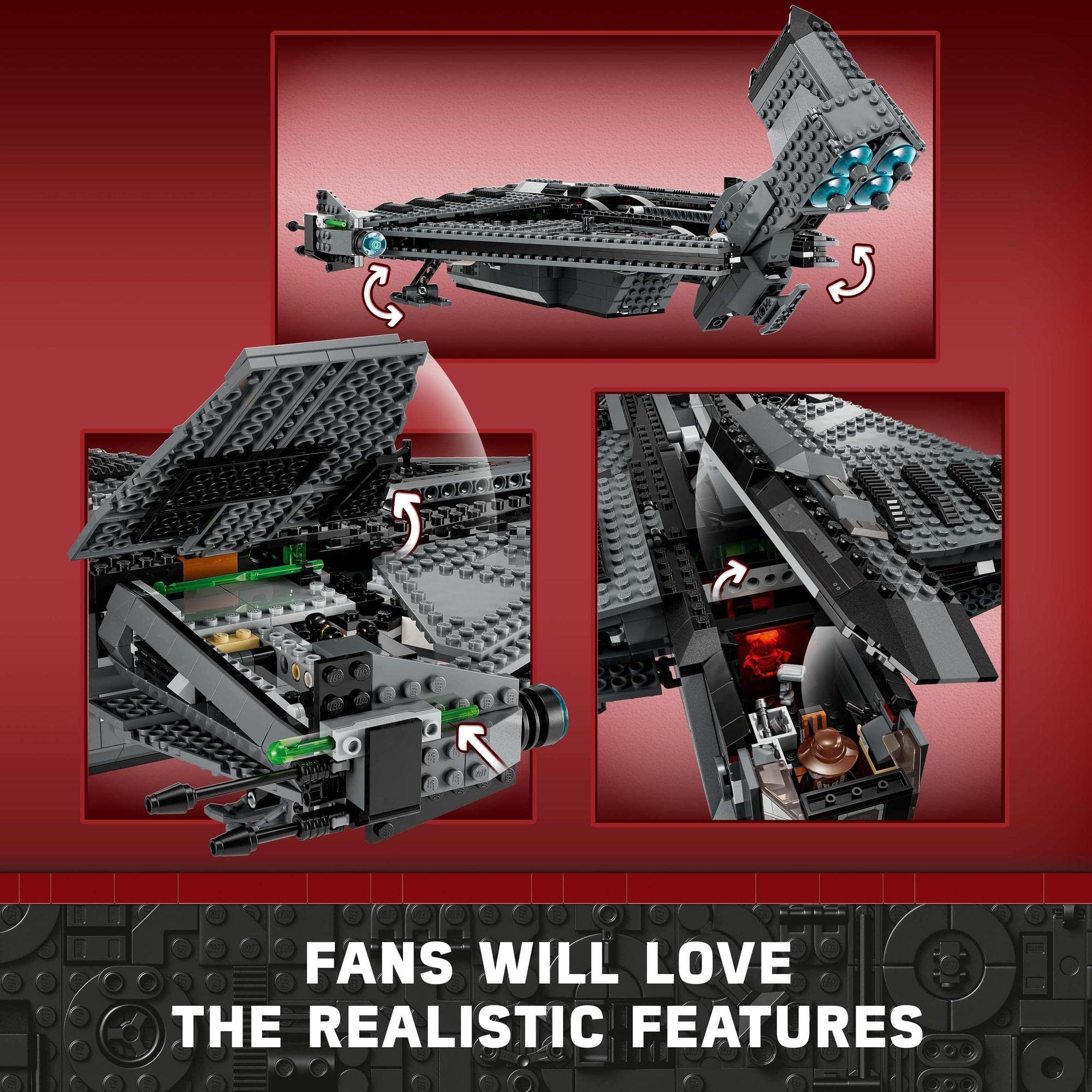 Detailed LEGO spaceship set with realistic features, perfect for collectors and builders.