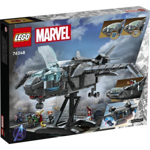 Marvel LEGO set 76248 features a sleek superhero aircraft and dynamic minifigures for adventure.