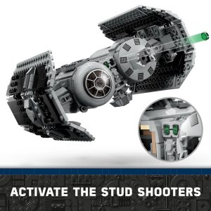 LEGO Starfighter model with interactive stud shooters and a sleek turbine engine for fun play.