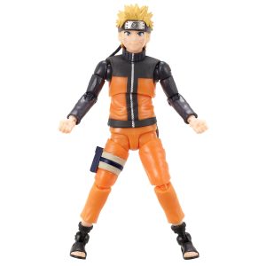 Dynamic anime ninja action figure in vibrant orange with detailed features and pose.