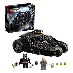 LEGO Batmobile set with Batman and villain figures, including play accessories for imaginative adventures.