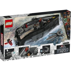 LEGO Black Panther Wakanda Boat Set 76234: sleek design, vibrant artwork, and exciting mini-figures.