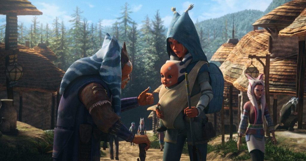 Wisdom shared in a vibrant village as generations connect amidst natures beauty.