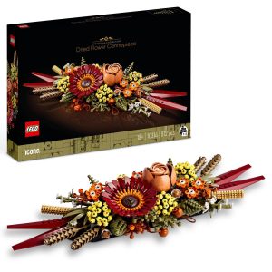 LEGO Dried Flower Centrepiece: Colorful brick flowers for elegant decor and creative construction.