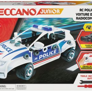 Meccano Junior RC Police Car set: build, play, and discover engineering fun for kids!
