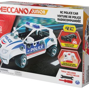 Meccano Junior RC Police Car: Assemble, play, and explore creativity for kids aged 5 and up.