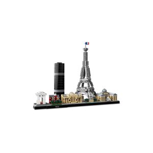 Miniature Paris model featuring the Eiffel Tower, modern architecture, and classical buildings in harmony.