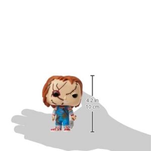 Charming horror plush toy, 10 cm, features pale face, mischievous smile, and blue overalls.