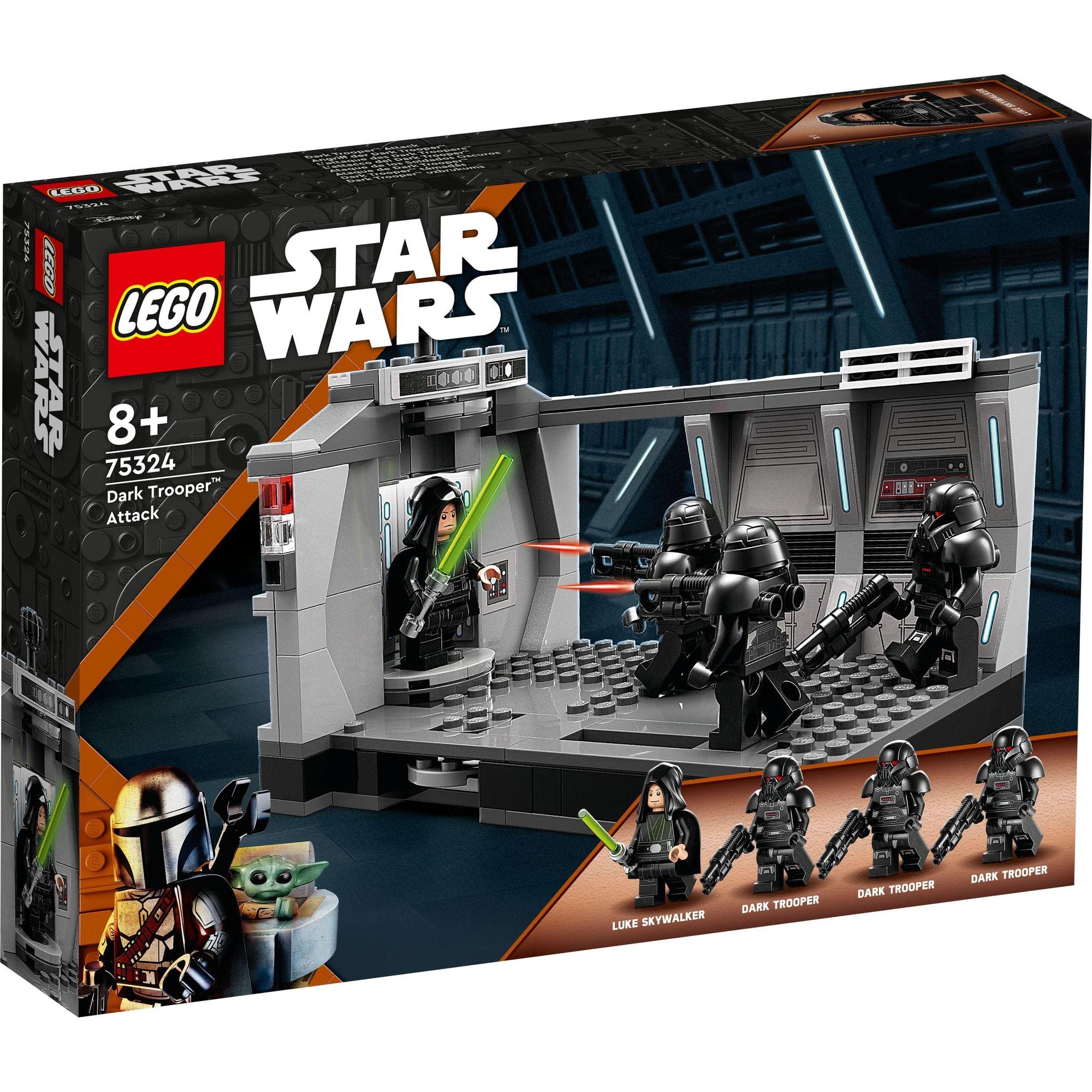 LEGO Star Wars Dark Trooper Attack set 75324 with Jedi and Dark Trooper mini-figures.