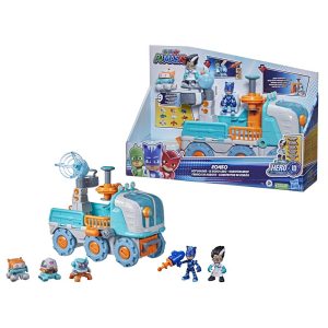 Bright hero vehicle toy set with colorful figurines for imaginative play and creativity.
