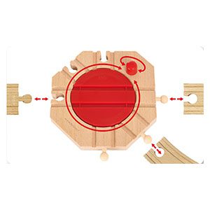 Colorful wooden octagonal toy with a red center that encourages creative play and cognitive skills.