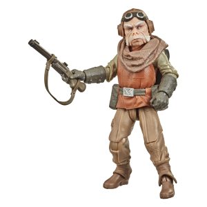 Seasoned pilot action figure with intricate details, blaster, and dynamic pose for adventurous collectors.