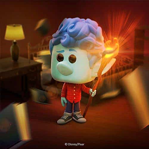 Whimsical blue character with glowing staff sparks curiosity and magic in a cozy bedroom.