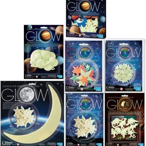 Transform your space with glow-in-the-dark celestial décor, featuring vibrant stars and moons.