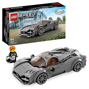 LEGO Speed Champions gray race car set with driver minifigure for thrilling racing adventures.