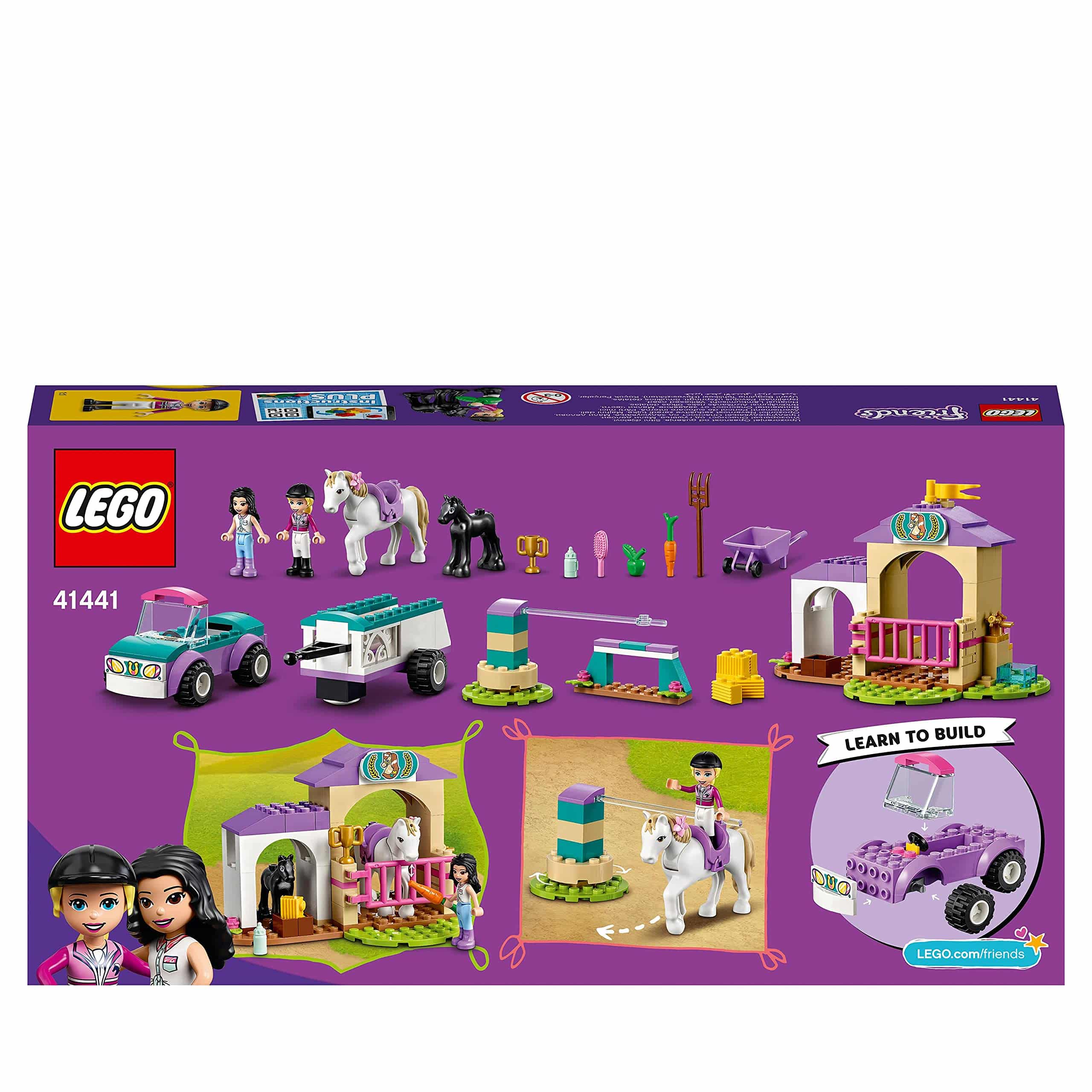 LEGO Friends 41441: Stylish vehicle, character figures, cake, and stage for imaginative play.