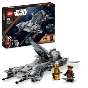 LEGO Star Wars starship set with droid and bounty hunter minifigures, perfect for imaginative play.