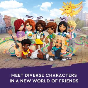 Diverse friends celebrate joy and adventure in a vibrant, colorful community.