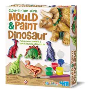 Colorful Glow-in-the-Dark Dinosaur Mould and Paint Craft Kit for creative kids activities.