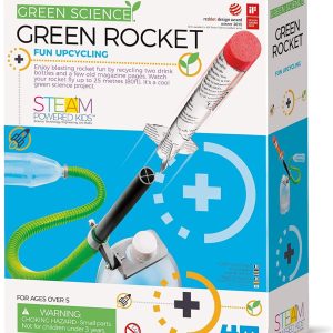 Fun Green Rocket kit for kids: hands-on upcycling education in STEAM disciplines.