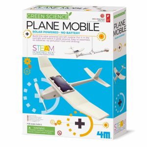 Eco-friendly Green Science Plane Mobile kit: solar-powered fun for kids hands-on learning.