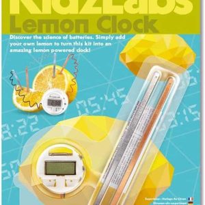 KidzLabs Lemon Clock Science Kit: Fun experiments with citrus electricity for kids aged 8 and up.