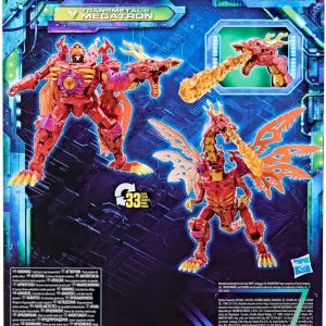 Vibrant Megatron Transformer toy package featuring dual robotic and dragon modes, perfect for collectors.