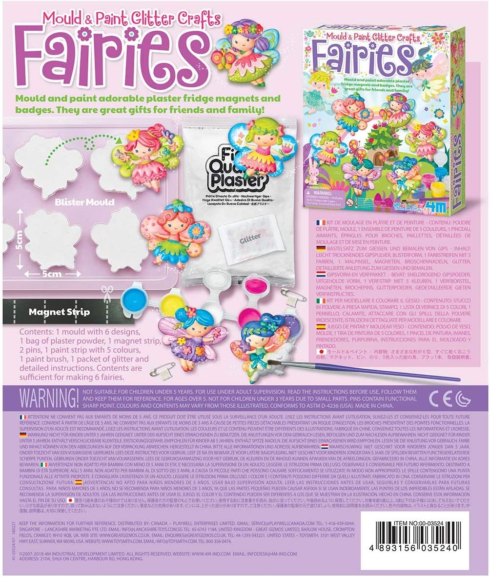Vibrant Mould and Paint Fairy Crafts Kit for Kids with flexible molds and glittery decorations.