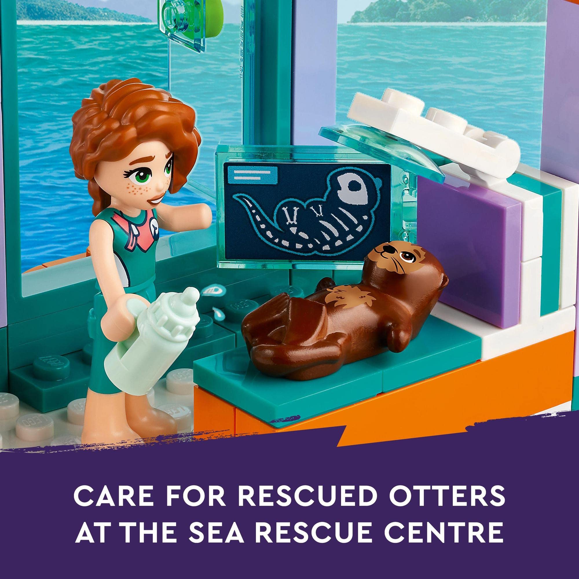 Caring for rescued otters in a vibrant sea rescue center dedicated to wildlife conservation.