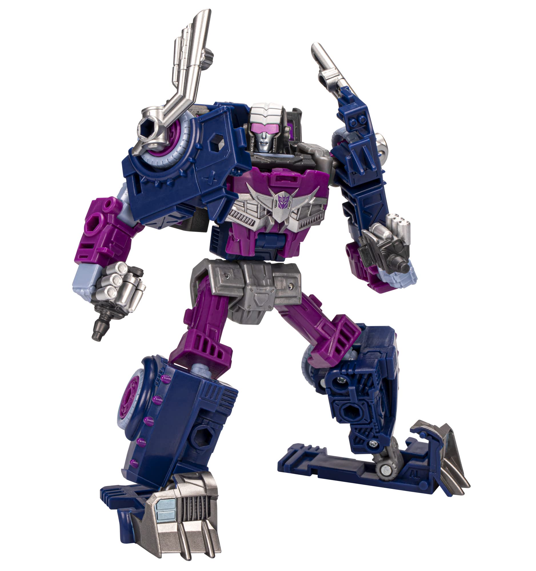 Vibrant retro-style robot action figure, detailed with articulated limbs and a dynamic, poised stance.