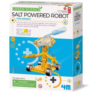 Colorful Salt Powered Robot Kit for Kids: Fun, educational STEAM project for ages 6 and up.