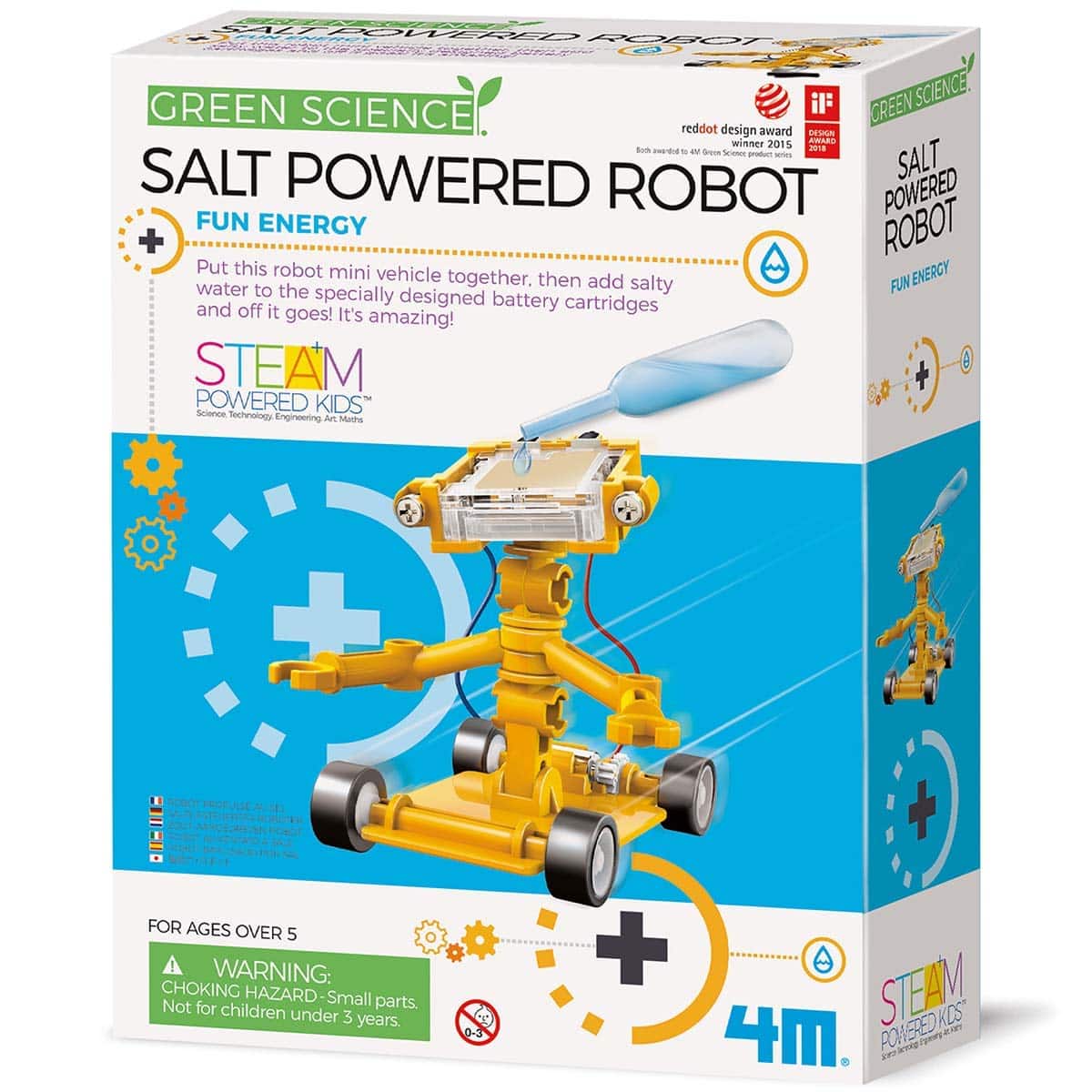 Colorful Salt Powered Robot Kit for Kids: Fun, educational STEAM project for ages 6 and up.