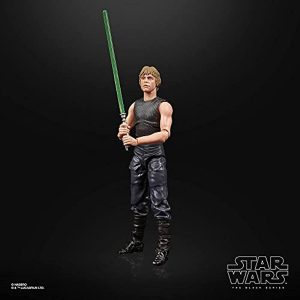 Heroic Jedi action figure wielding a green lightsaber, set against a sleek black background.