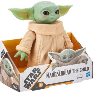 Adorable The Child toy from The Mandalorian, featuring vibrant packaging and charming details.