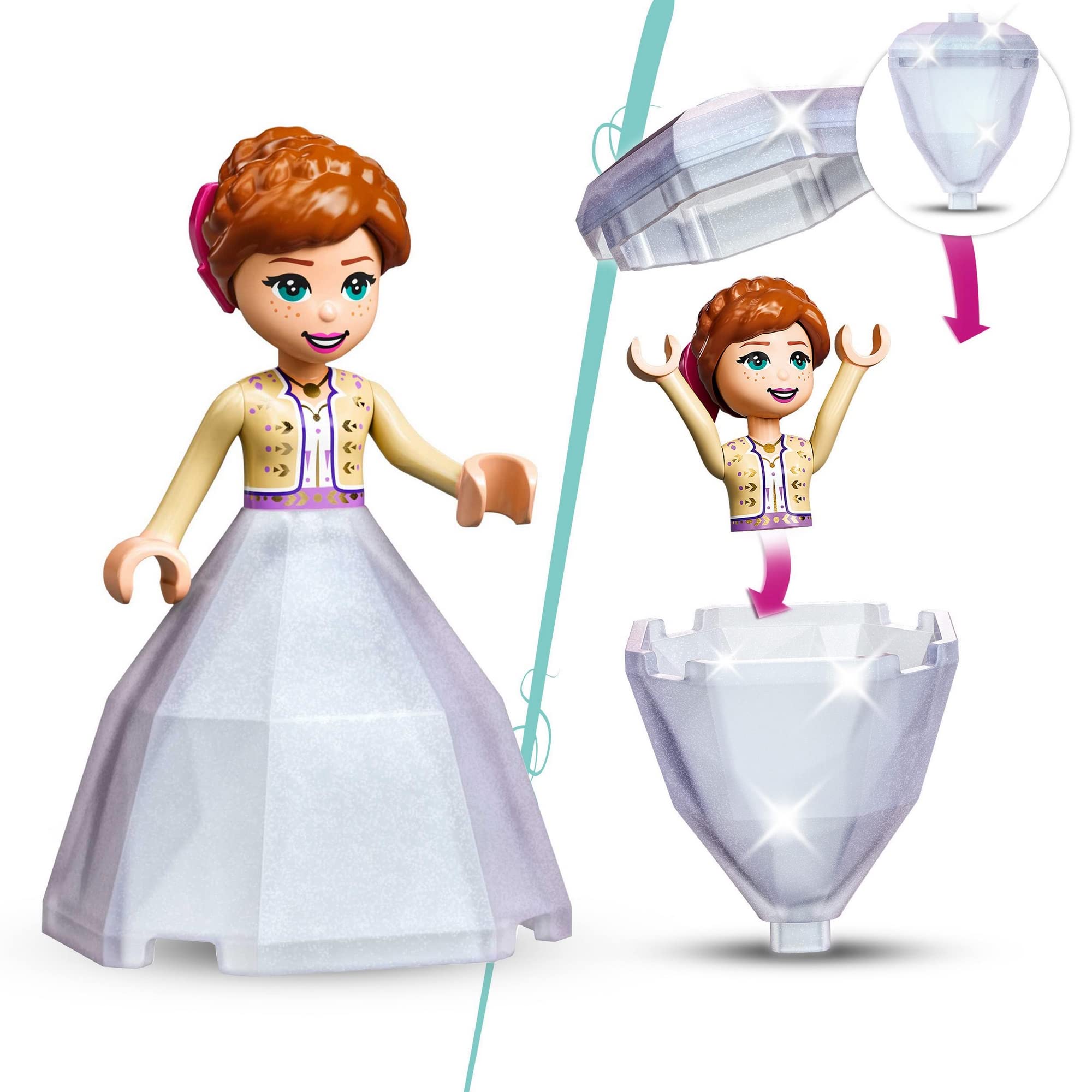 Charming toy figure with elegant outfit and transformation accessory, perfect for imaginative play.