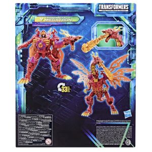 Transformers Dragon Toy Set featuring detailed action figures in dynamic, vibrant poses.