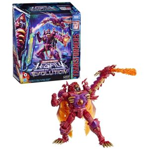 Vibrant Transformers Legacy Evolution figure, showcasing fierce design and dynamic articulation options.