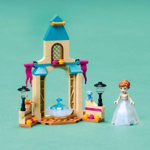 Charming LEGO set featuring a whimsical fountain, colorful archway, and elegant figure.