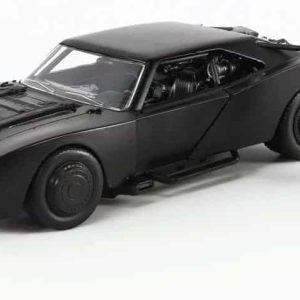 Heroic superhero beside a sleek black sports car, embodying speed, mystery, and power.