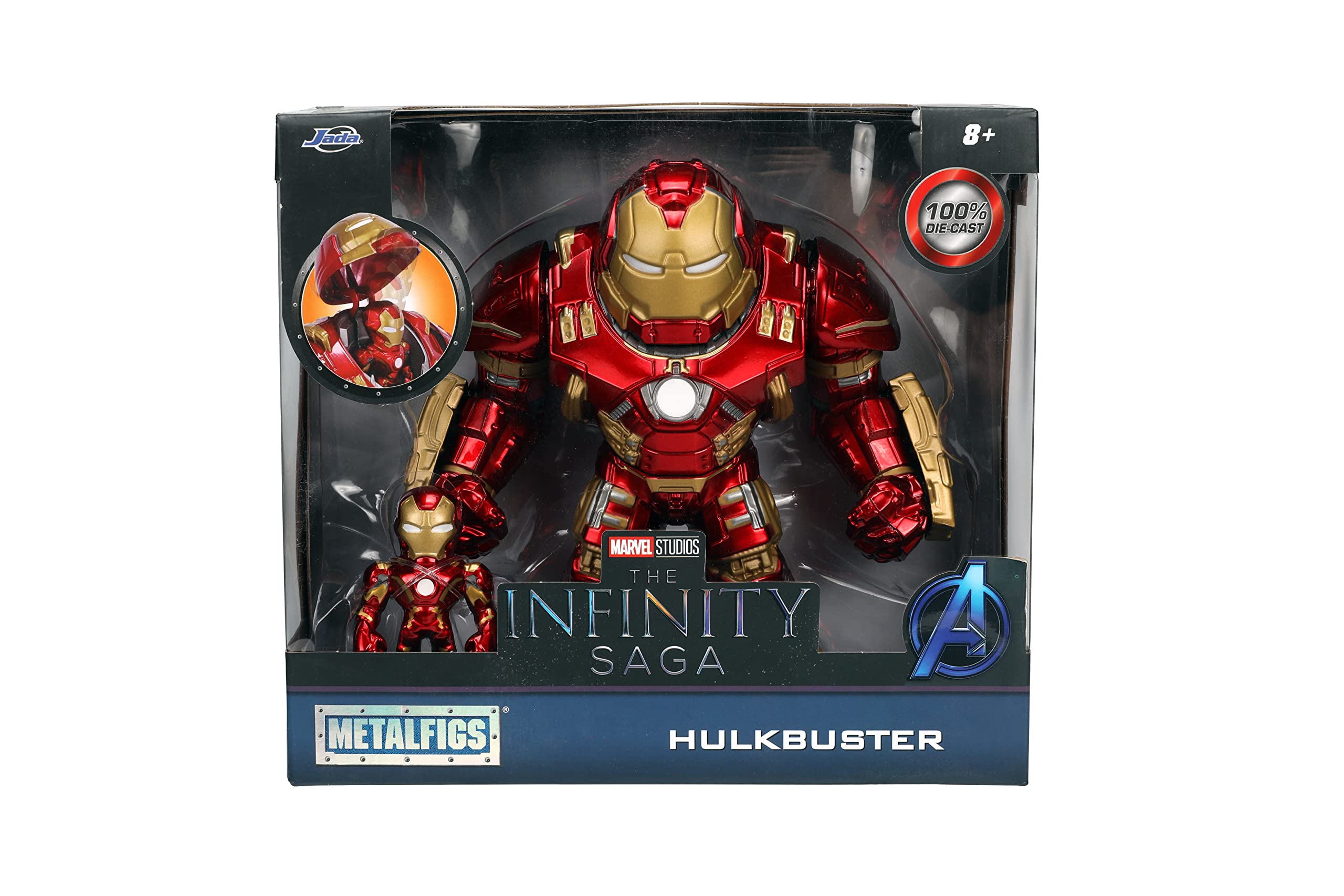 Hulkbuster collectible toy set: detailed figures from the Marvel Infinity Saga for display or play.