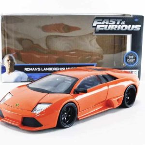 Vibrant Lamborghini Murcielago die-cast model from Fast & Furious, perfect for collectors and fans.