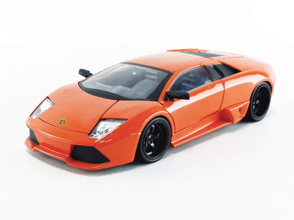 High-performance orange sports car with aerodynamic design and aggressive styling for speed enthusiasts.