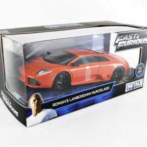 Collectible Romans Lamborghini Murcielago from Fast & Furious, vibrant orange with detailed design.