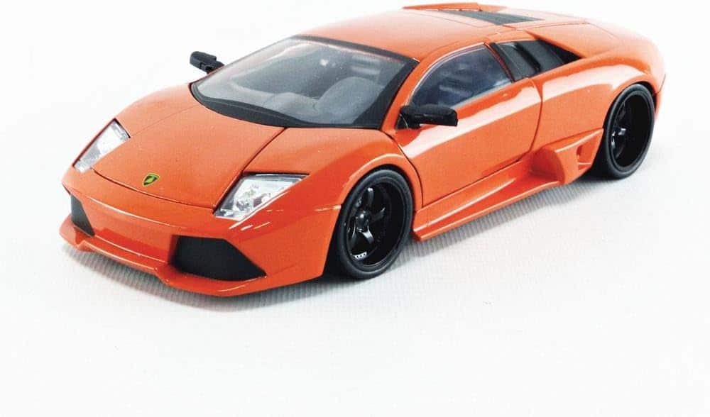 Stunning orange sports car model with sleek design, aggressive stance, and detailed performance features.