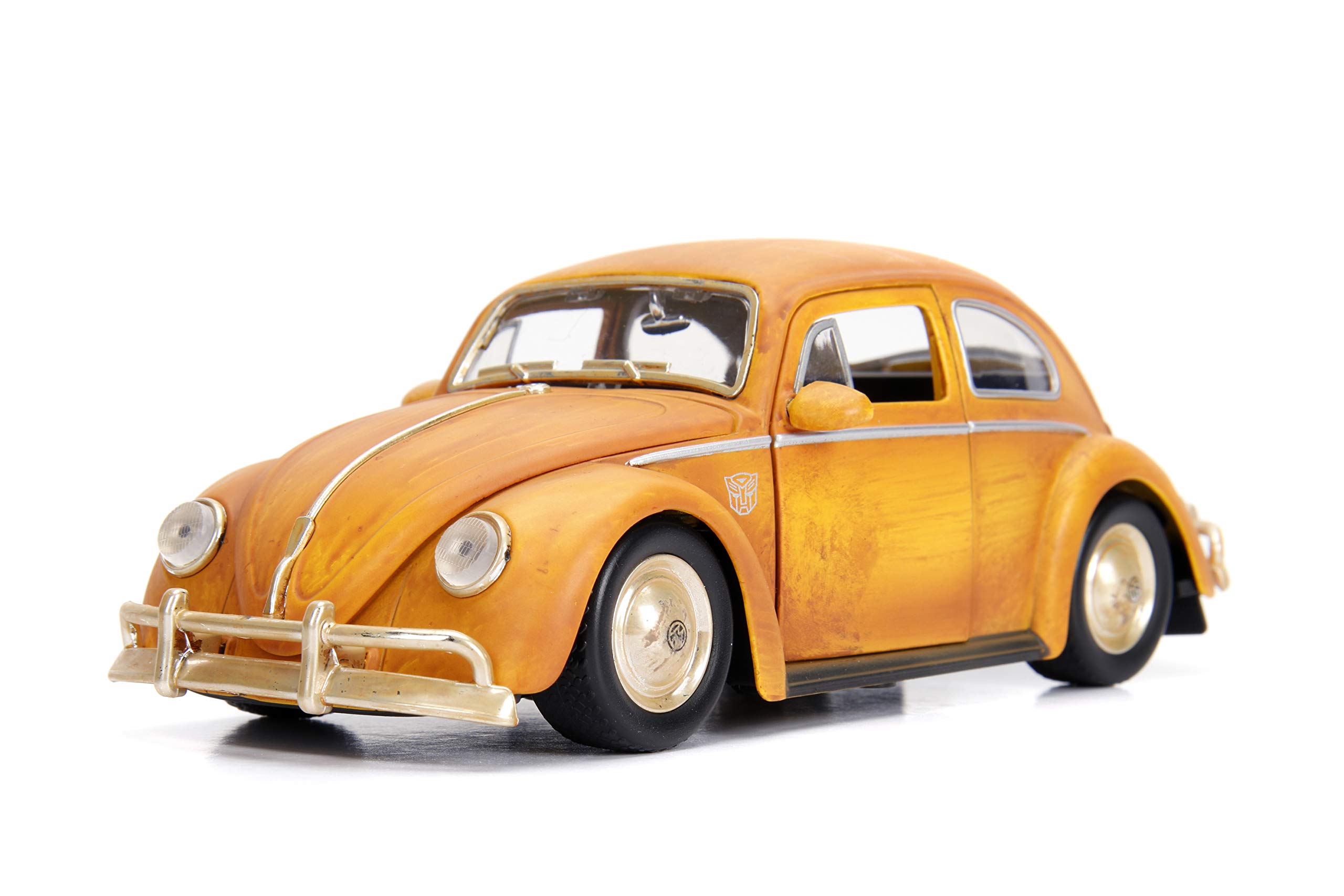 Classic Volkswagen Beetle model in golden hue, showcasing vintage design and fine details.